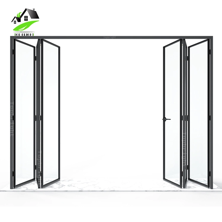 Slide and Swing Interior Doors Slim Frame 6 Panels Bi Fold Doors Accordion Screen Glass Kitchen Folding Door in Guangzhou