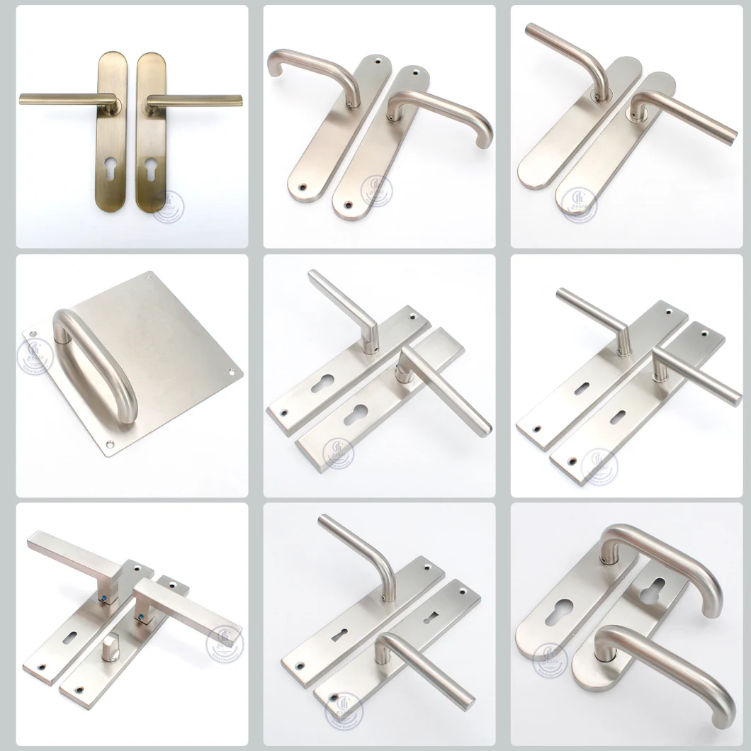 Euro Door Handles Lever on Rose Stainless Steel Flush Door Handles