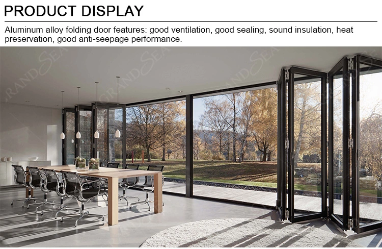 American Interior Balcony Cheap Price Bi-Fold Bifold Door Exterior Accordion Aluminum Glass Patio Folding Door