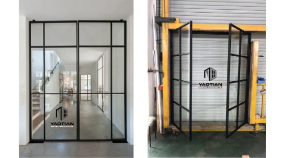 Porta interna de vidro temperado pintada de preto resistente personalizada contemporânea